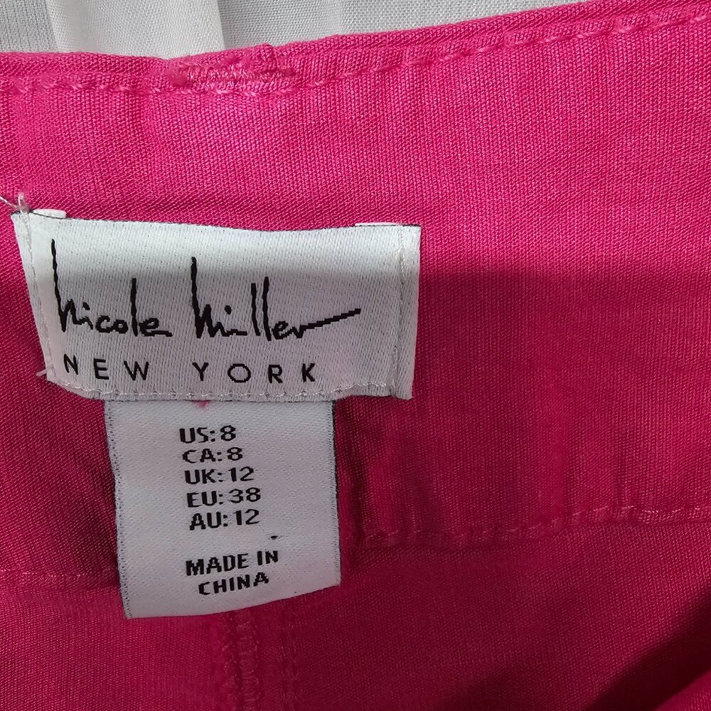 Nicole Miller Pink Cropped Pants Linen Blend Summer Beach Colorful 8 - Picture 7 of 9